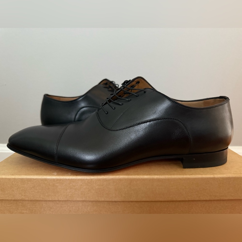 Christian Louboutin Black Leather Oxfords